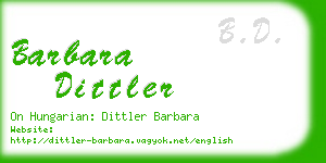 barbara dittler business card